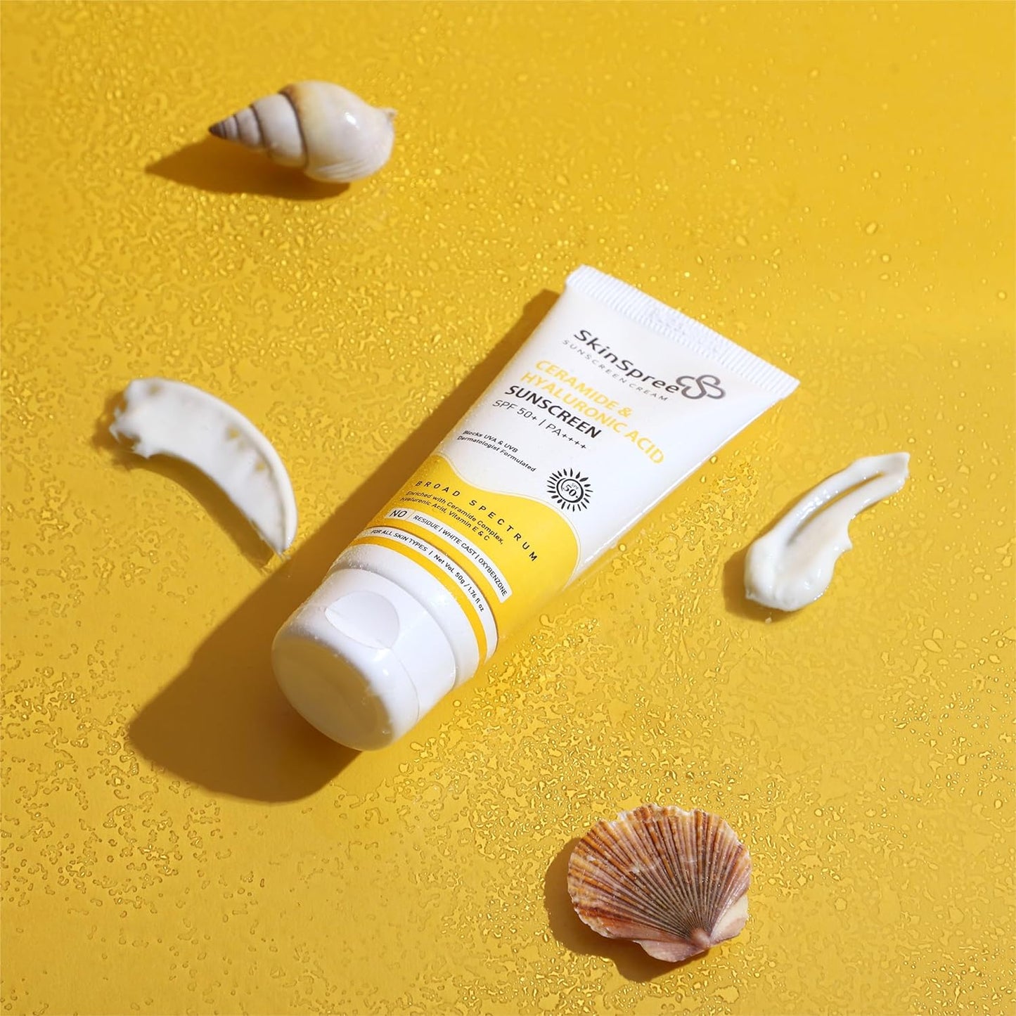 SkinSpree Sunscreen SPF 50+ & PA++++ for UVA, UVB and Blue Light Protection | Non Comedogenic | No White Cast | Lightweight cream formula for men and women | 50gm