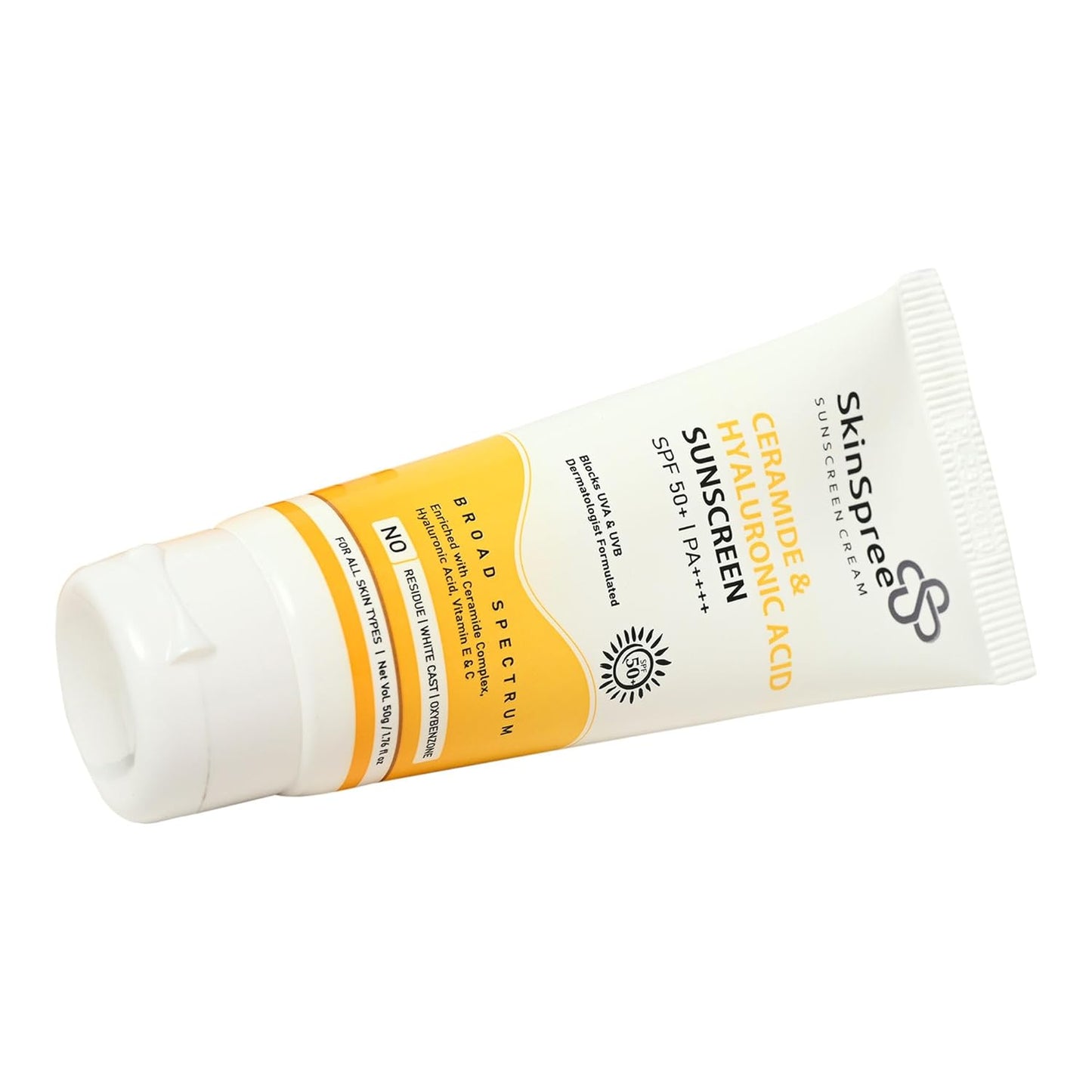 SkinSpree Sunscreen SPF 50+ & PA++++ for UVA, UVB and Blue Light Protection | Non Comedogenic | No White Cast | Lightweight cream formula for men and women | 50gm