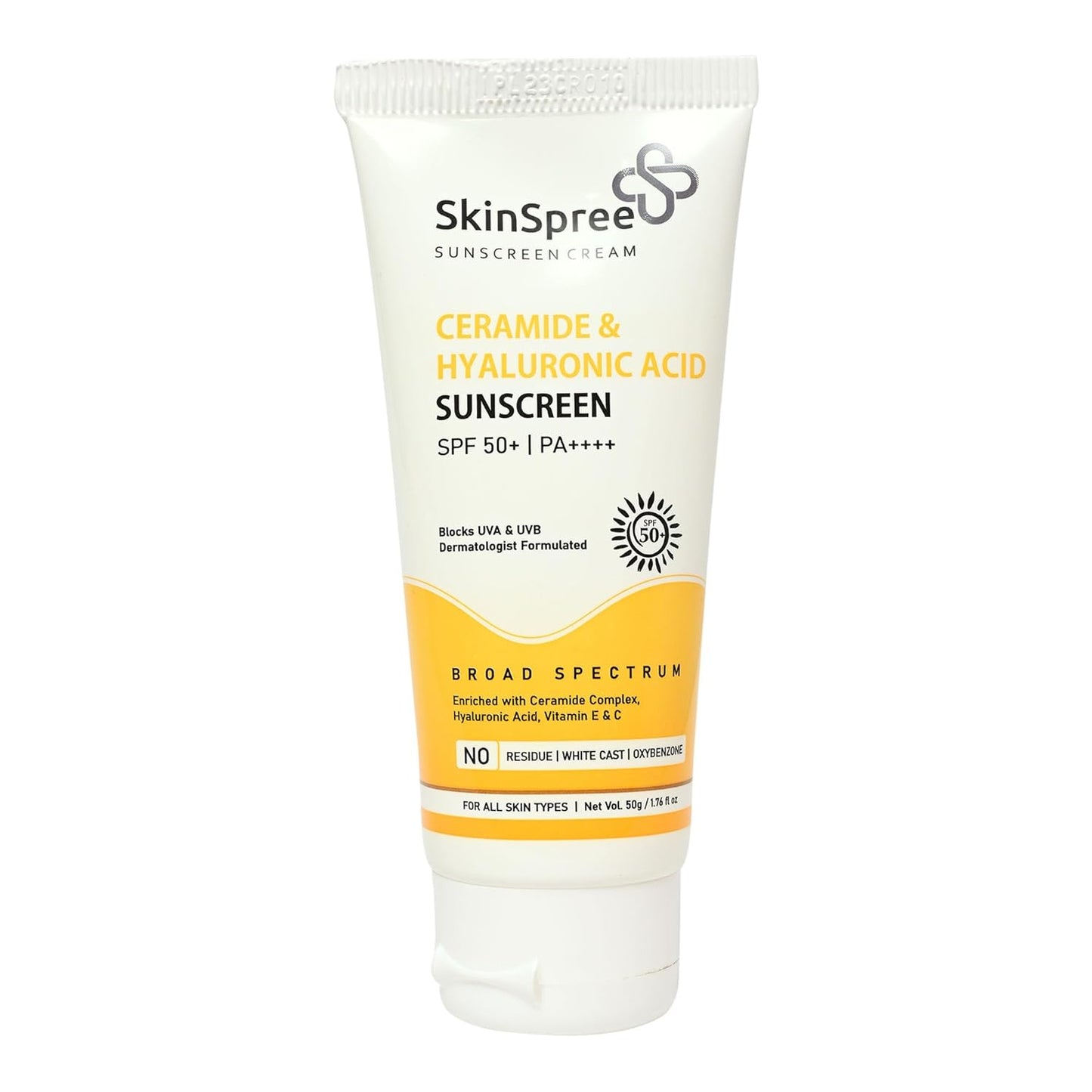 SkinSpree Sunscreen SPF 50+ & PA++++ for UVA, UVB and Blue Light Protection | Non Comedogenic | No White Cast | Lightweight cream formula for men and women | 50gm