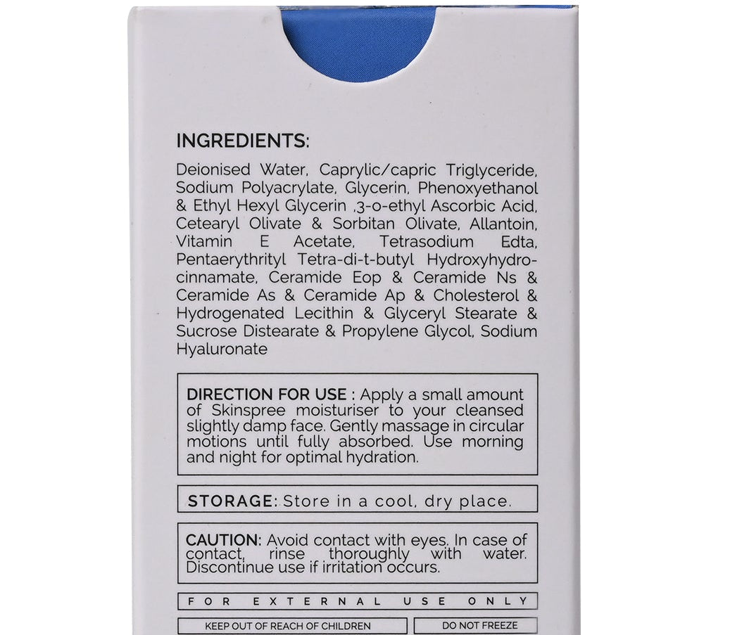 Skinspree Moisturiser| Light Weight Moisturiser With Ceramide Complex | 50gm