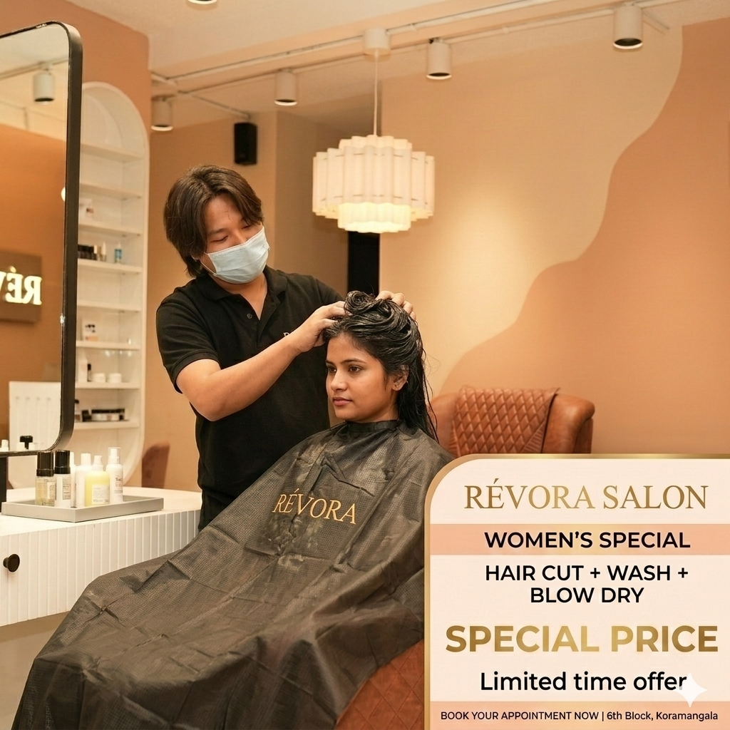 Women Hair Cut + Wash + Blow Dry - Limited Offer at Révora Salon, Koramangala