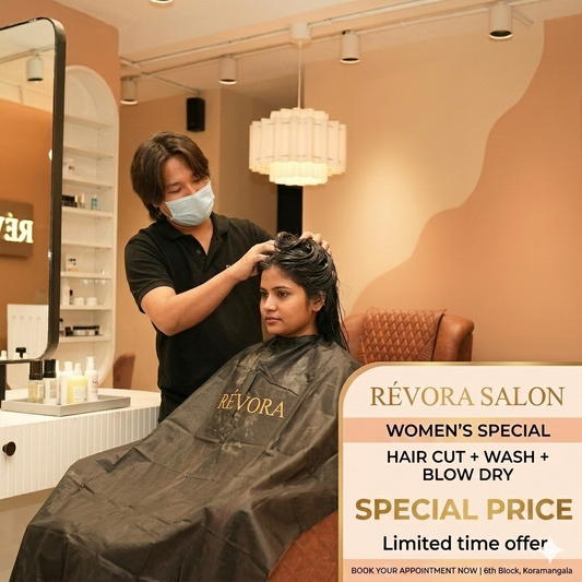 Women Hair Cut + Wash + Blow Dry - Limited Offer at Révora Salon, Koramangala