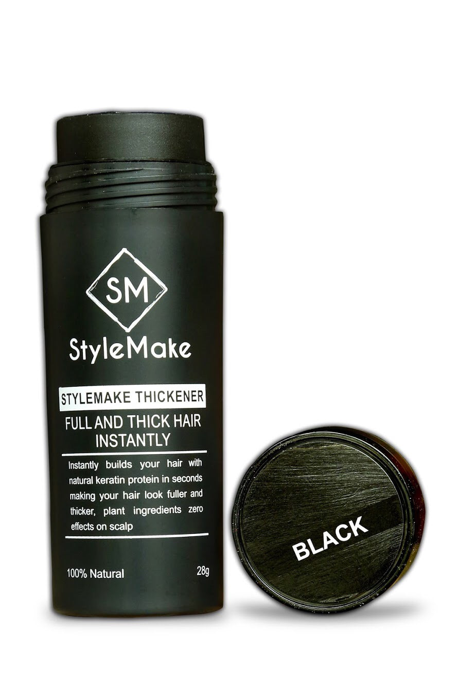 StyleMake Thickener Hair Fibers 28g + StyleMake Hair Lock Spray 100 ml + StyleMake Applicator / Pump — The Ultimate Trio