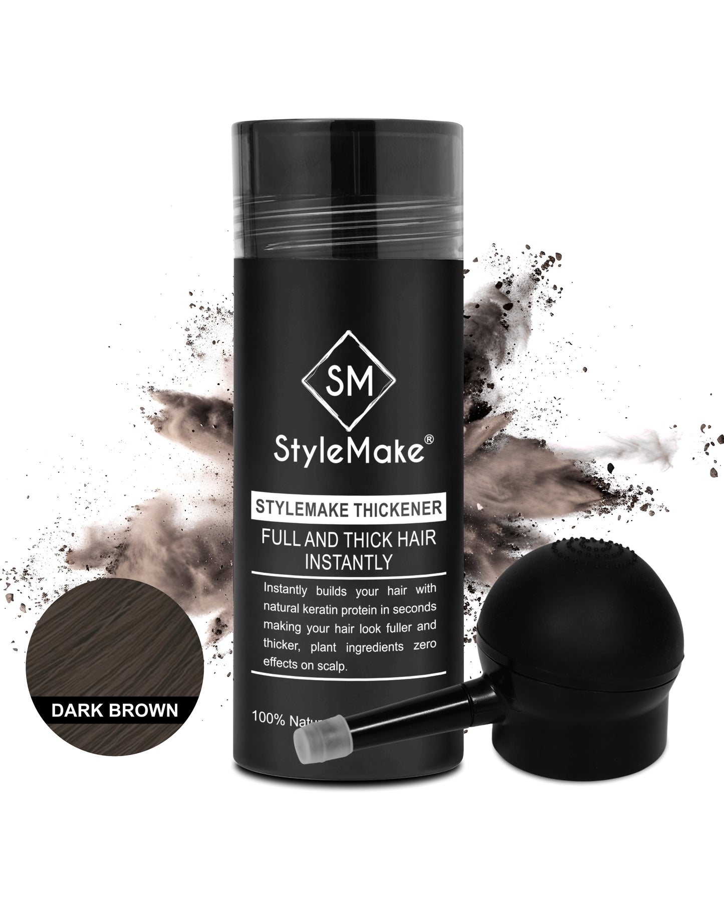 StyleMake Thickener Hair Fibers 28g + StyleMake Hair Lock Spray 100 ml + StyleMake Applicator / Pump — The Ultimate Trio